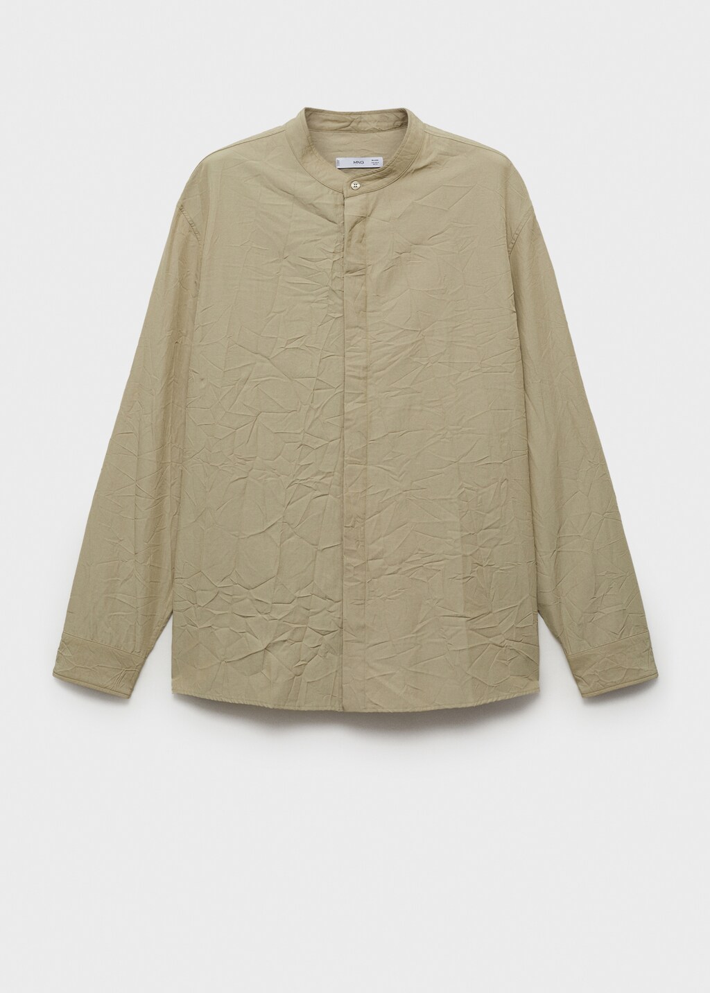 Crew-neck shirt with creased effect - Pastel Green