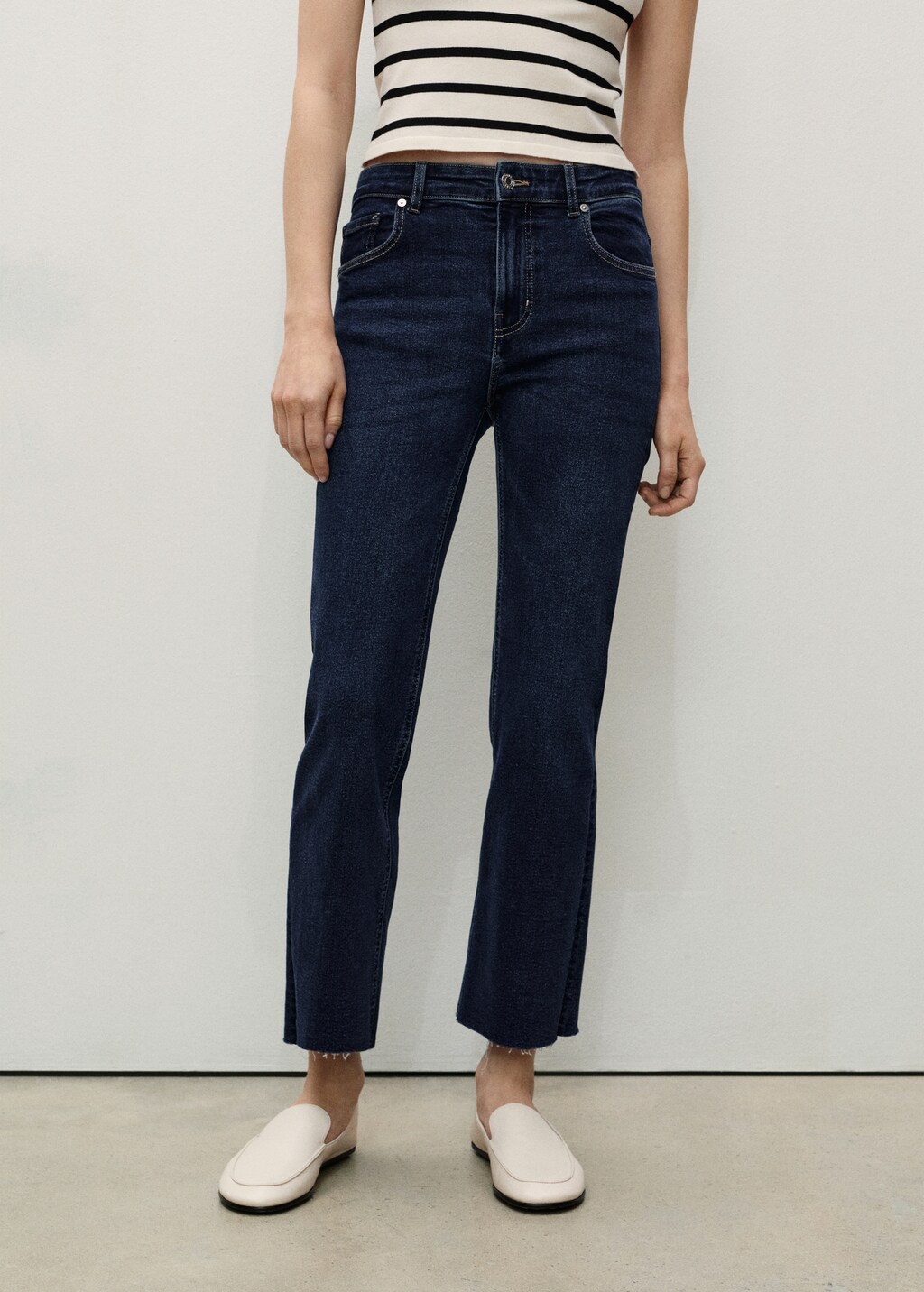 Sienna waxed flared cropped jeans - Black