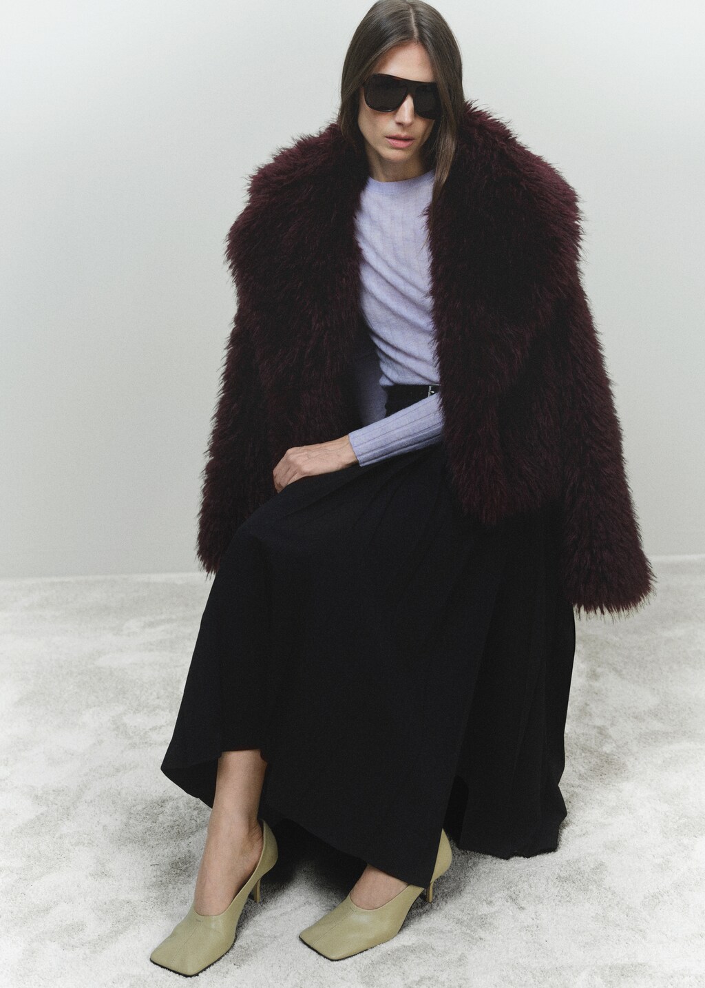 Ribbed round-neck sweater - Off White