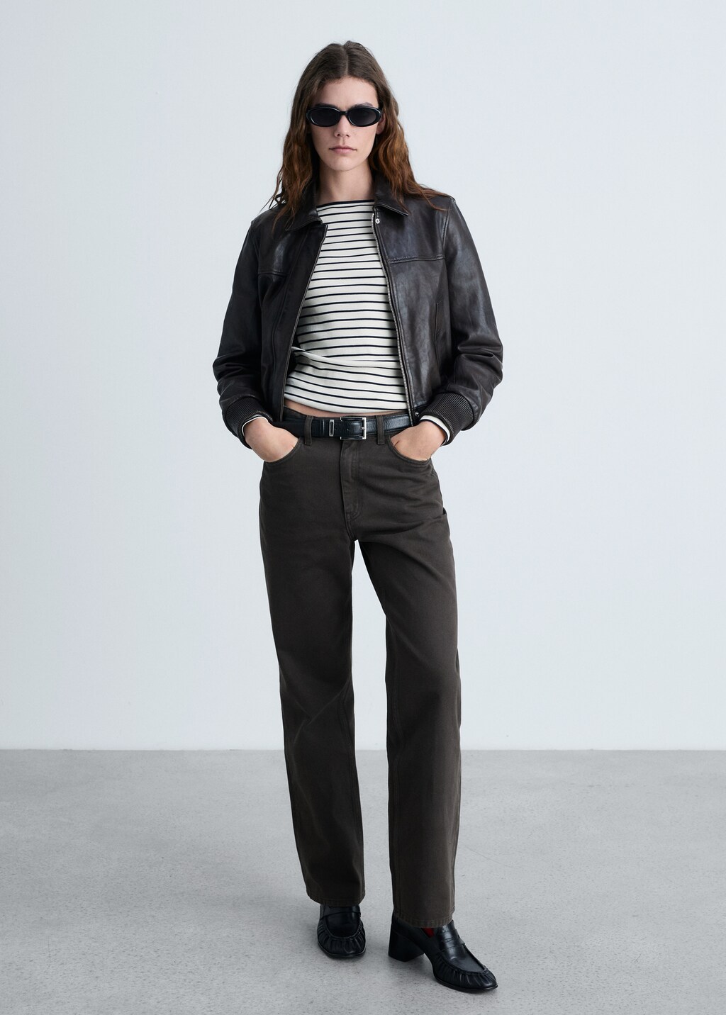 Striped boat-neck t-shirt - Dark Navy