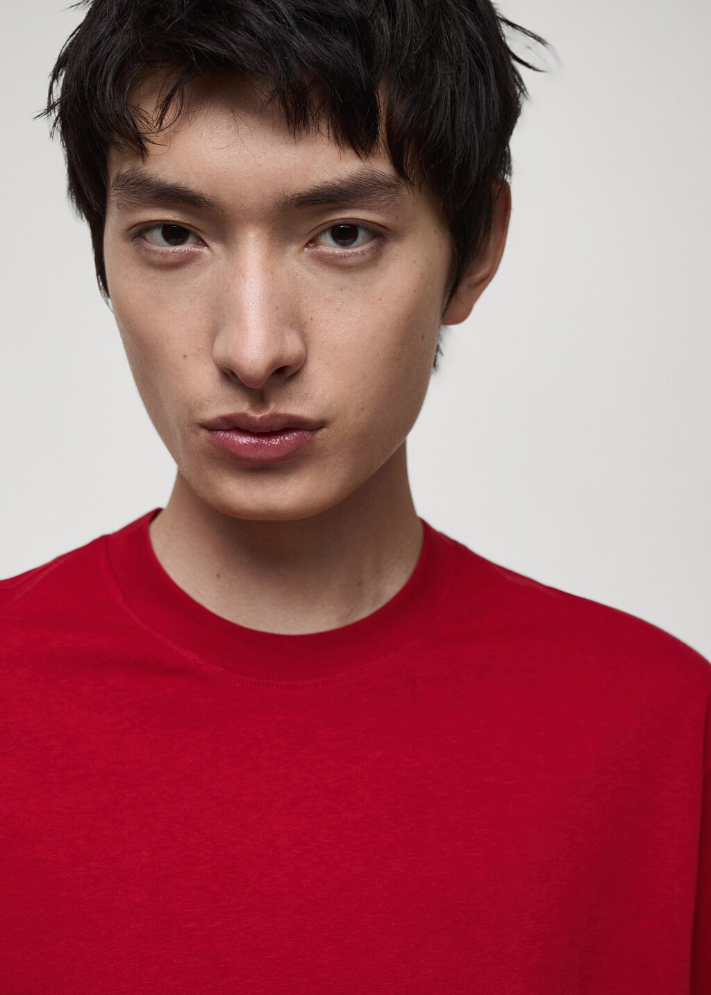 100% cotton t-shirt with printed text - Red