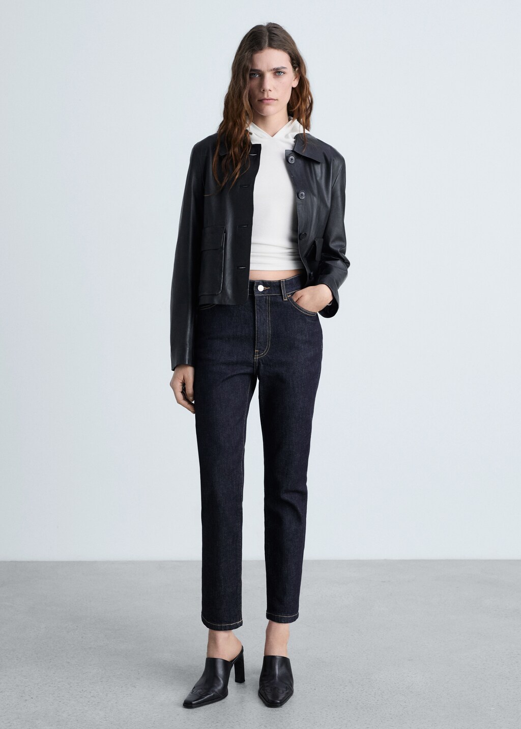 Claudia slim-fit cropped jeans - Open Grey