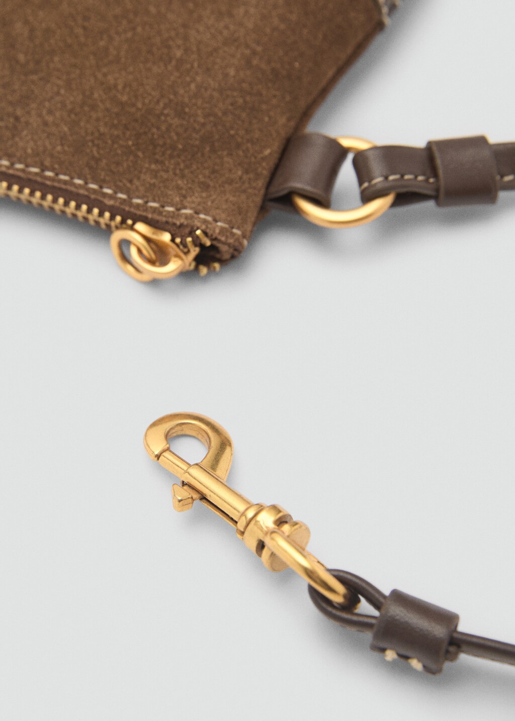 Leather case with short handle - Brown