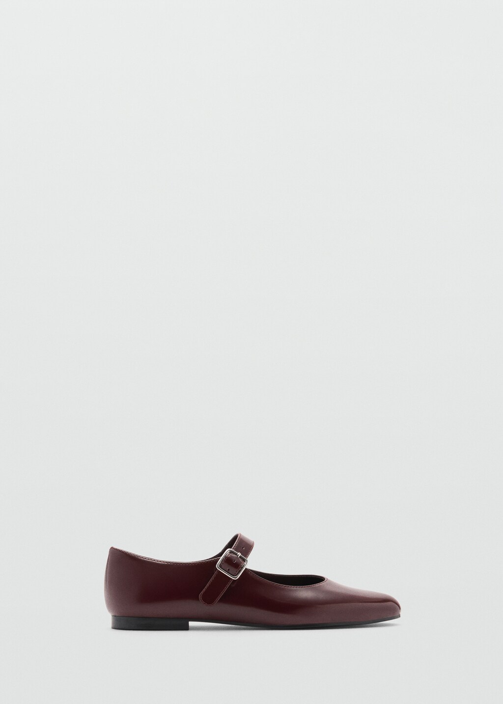Patent leather-effect ballet flats - Burgundy