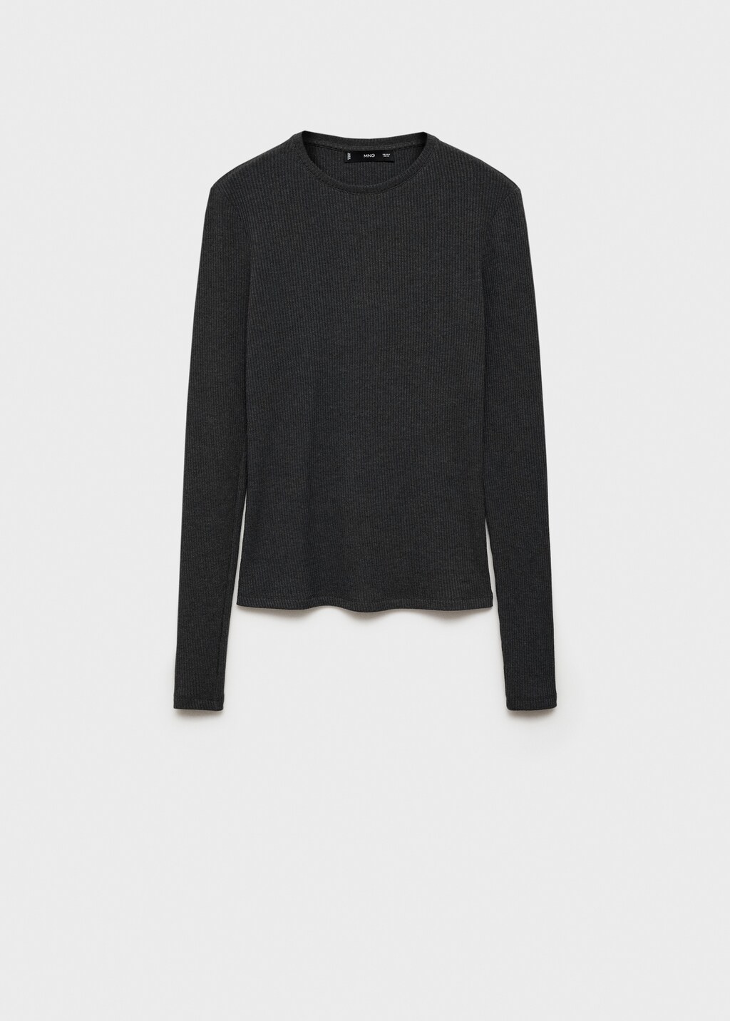 Ribbed long-sleeved t-shirt - Khaki