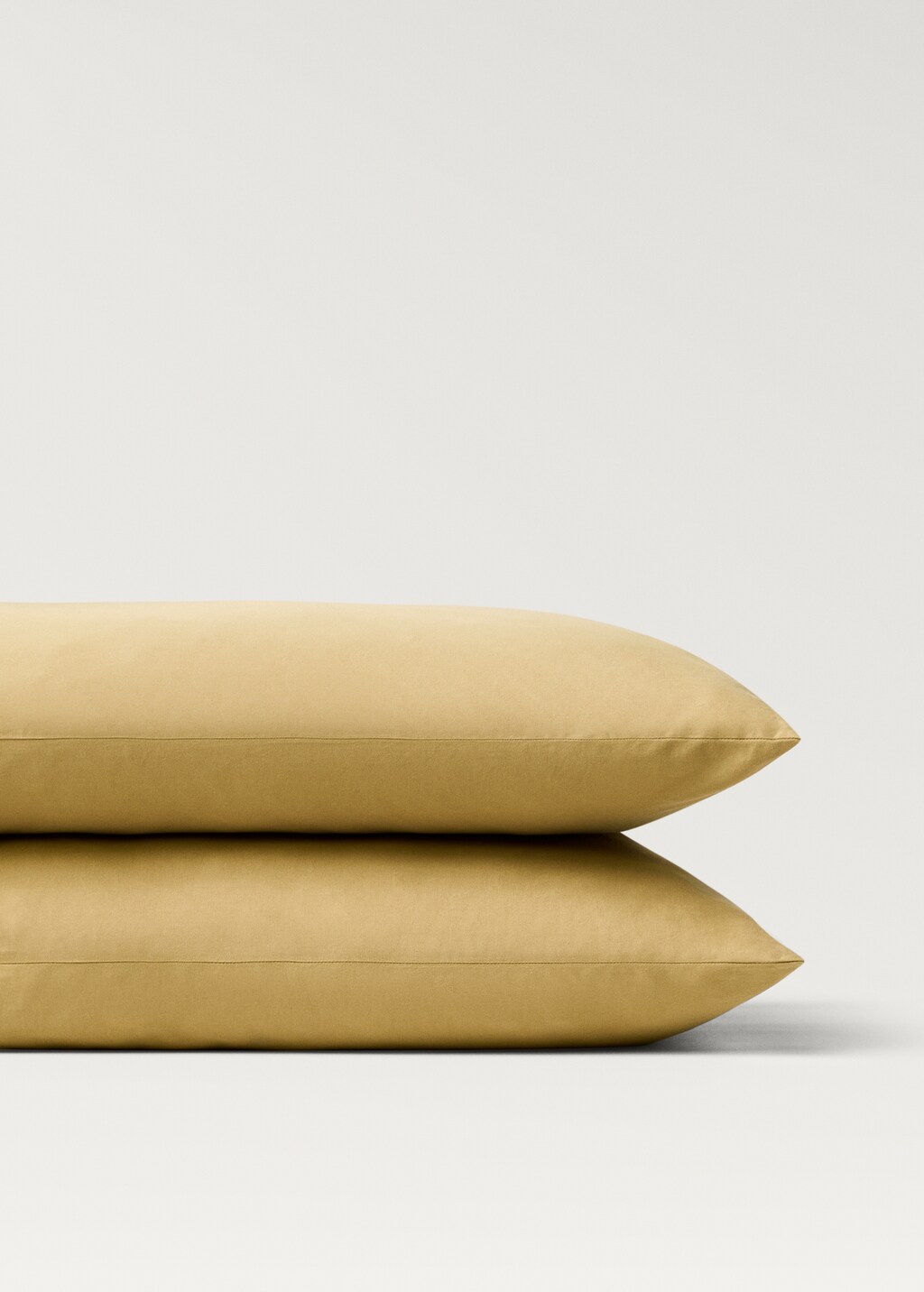 Washed satin cotton pillowcase with double stitching, 50x75 cm - Medium Grey