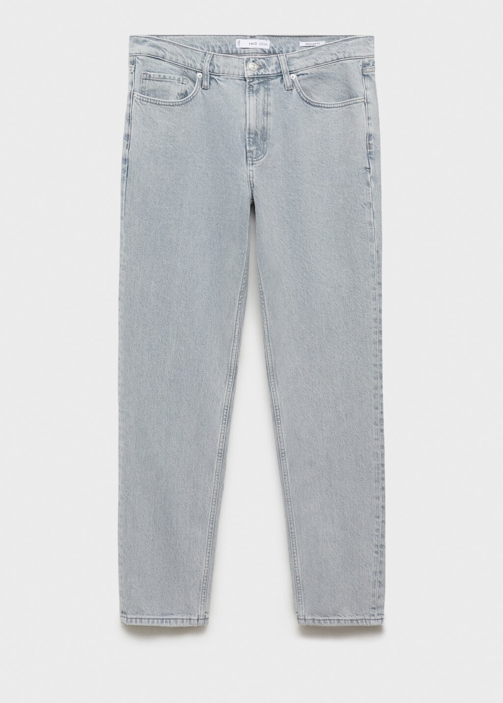 Regular-fit jeans with distressed effect - Petrol Blue