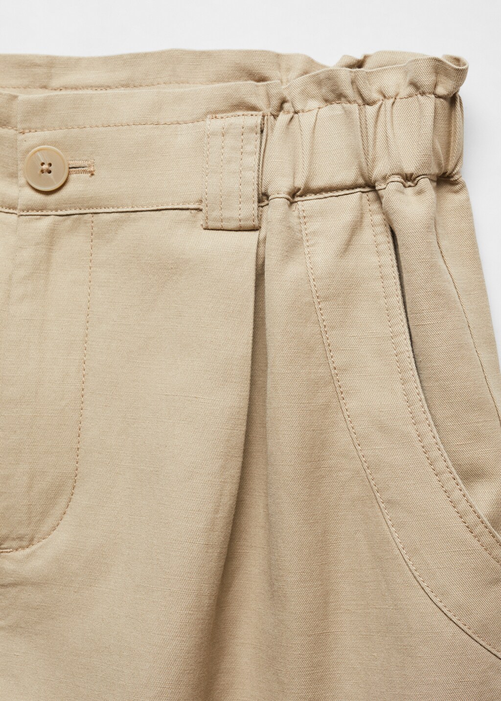 Linen cargo trousers - Beige
