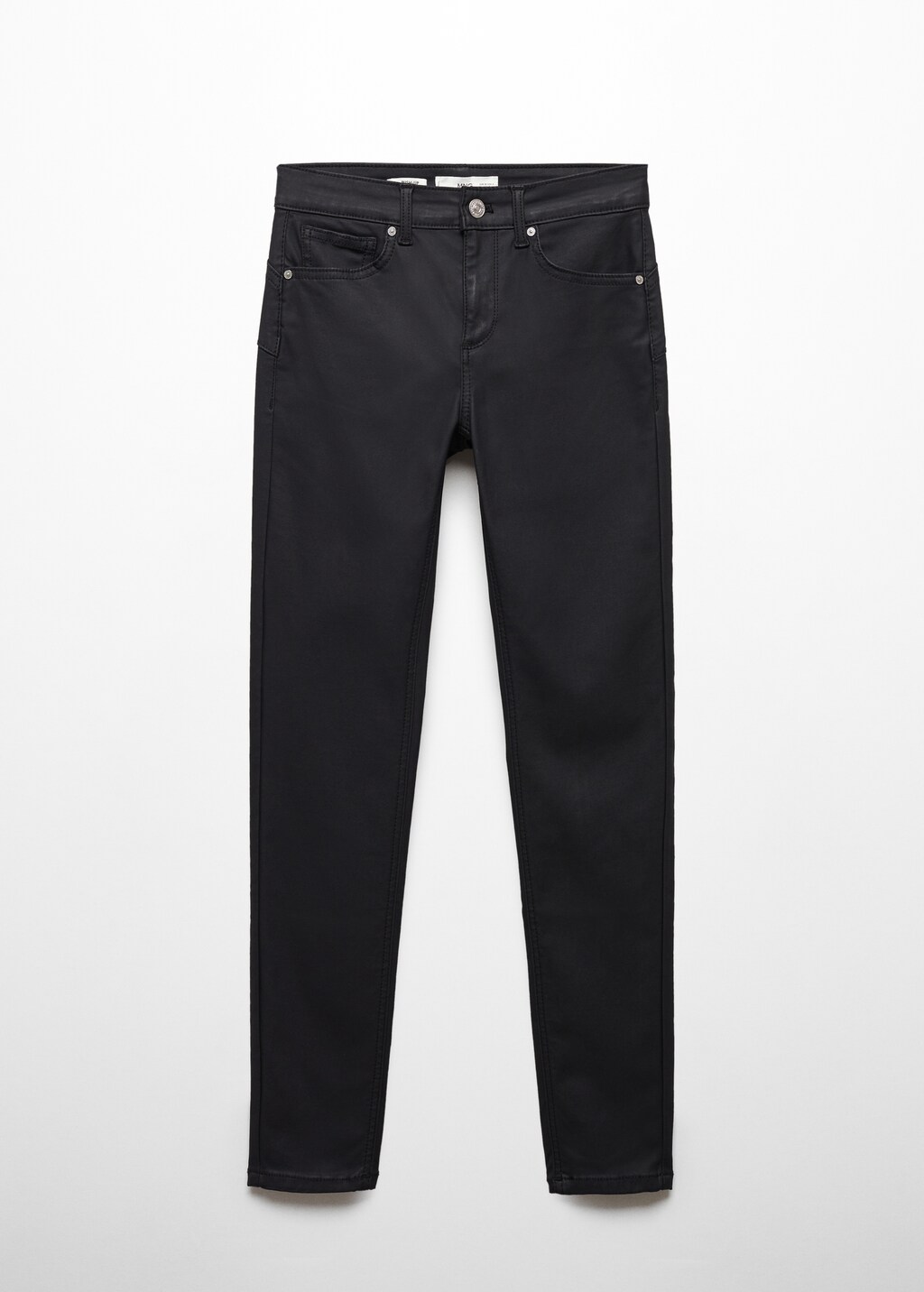 Waxed push-up skinny jeans - Black