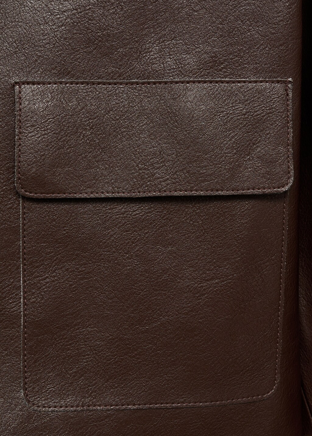 Leather-effect jacket with pockets - Black