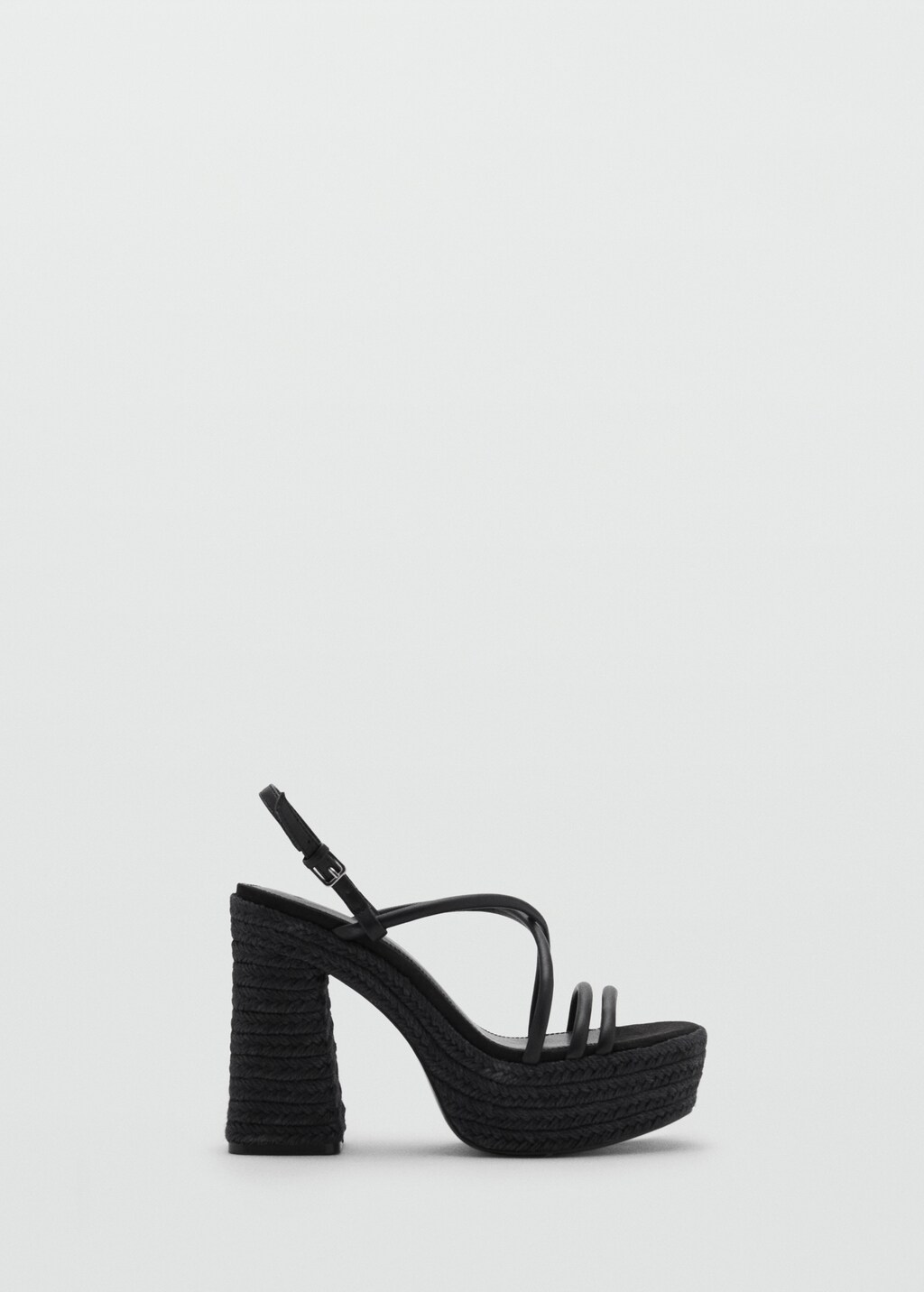 Wide-heeled sandal with bracelet - Black