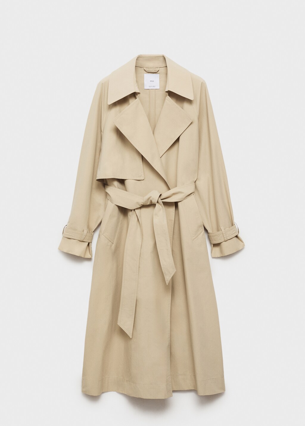 Cotton trench coat with belt - Beige