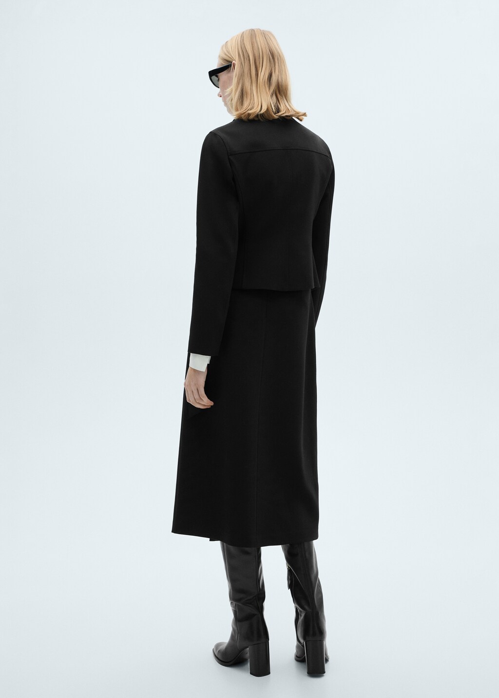 Midi skirt with buckle detail - Black