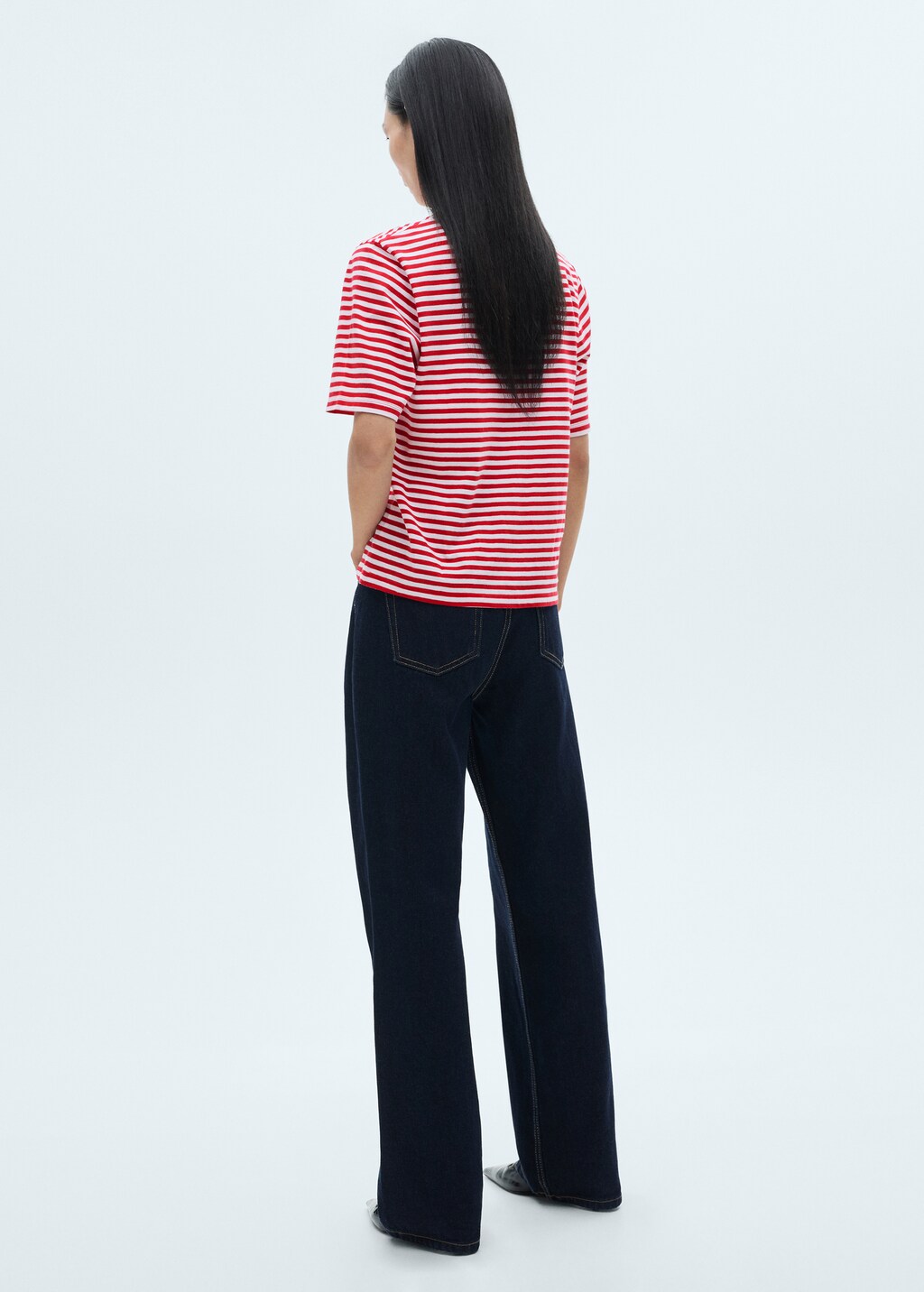 Striped cotton T-shirt - Navy