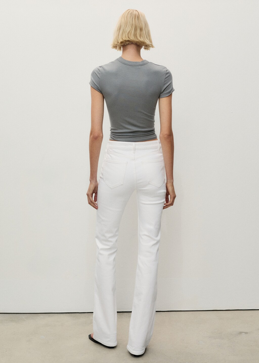 Fiona flared mid-rise jeans - White