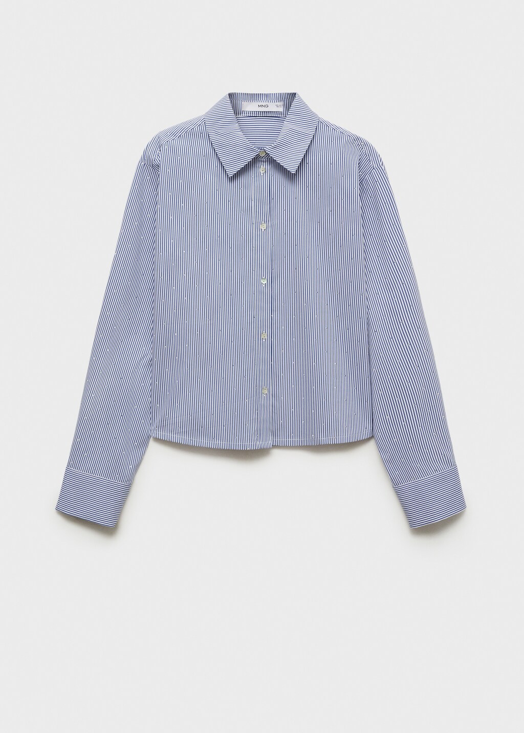 Striped shirt with rhinestone detail - Sky Blue