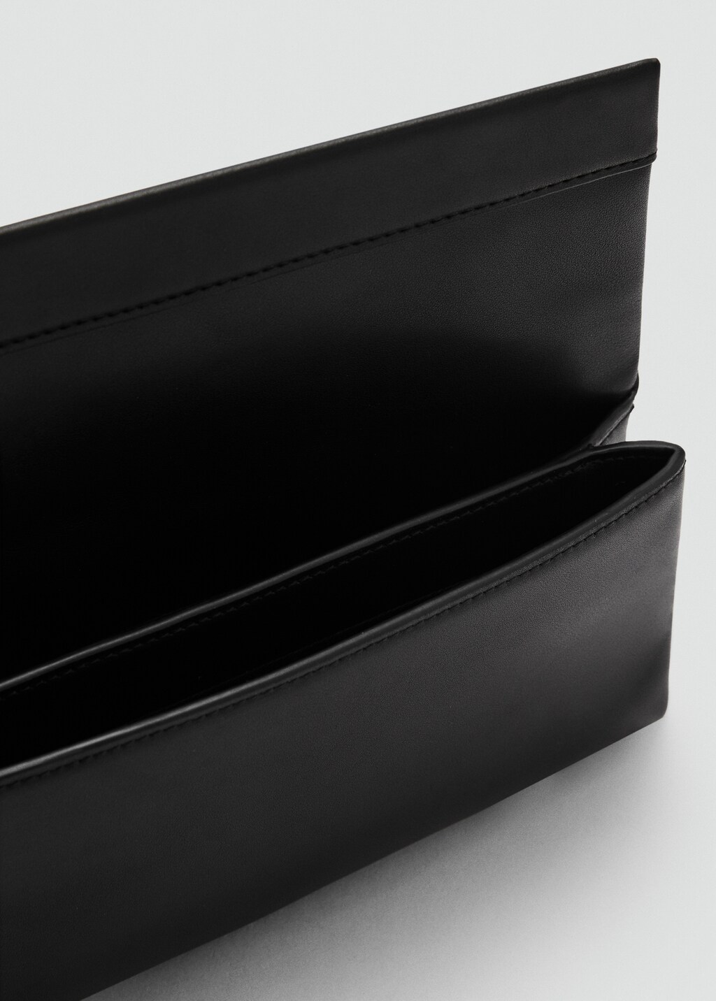 Flap leather bag - Black