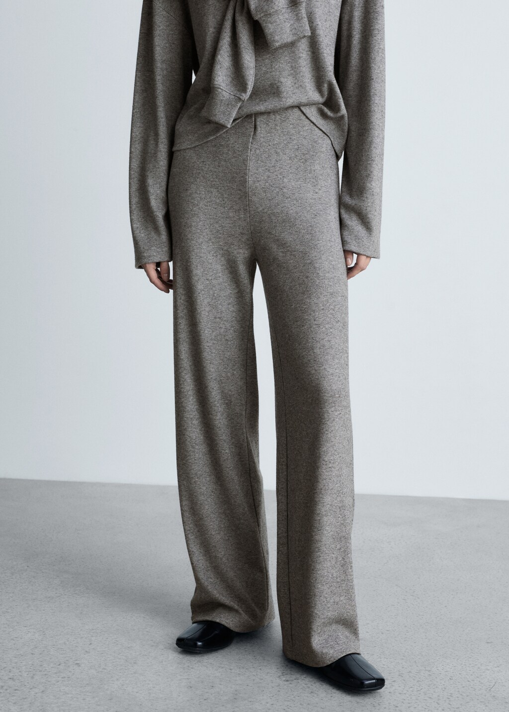 Straight knitted trousers - Grey