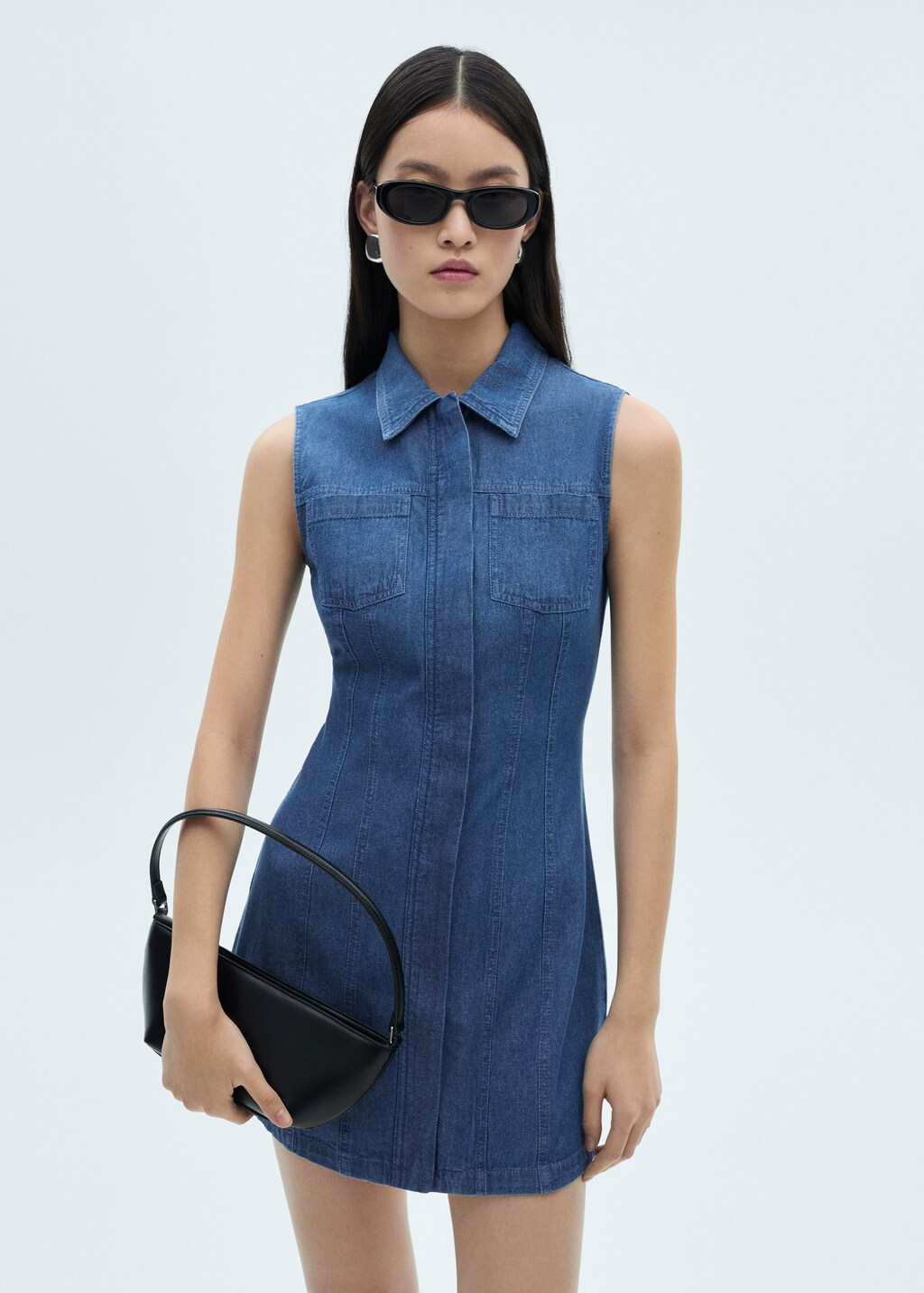 Short denim dress - Medium Blue