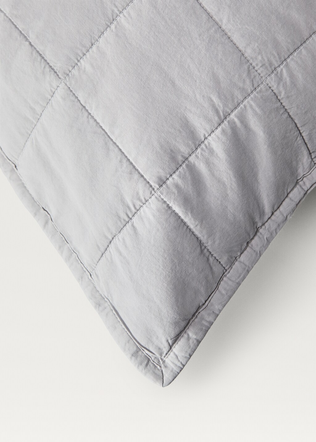 Cotton percale garment-dyed check cushion cover, 50x50 cm - Medium Brown