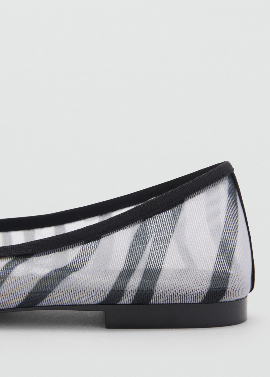 Animal-print mesh ballerina flats - Black