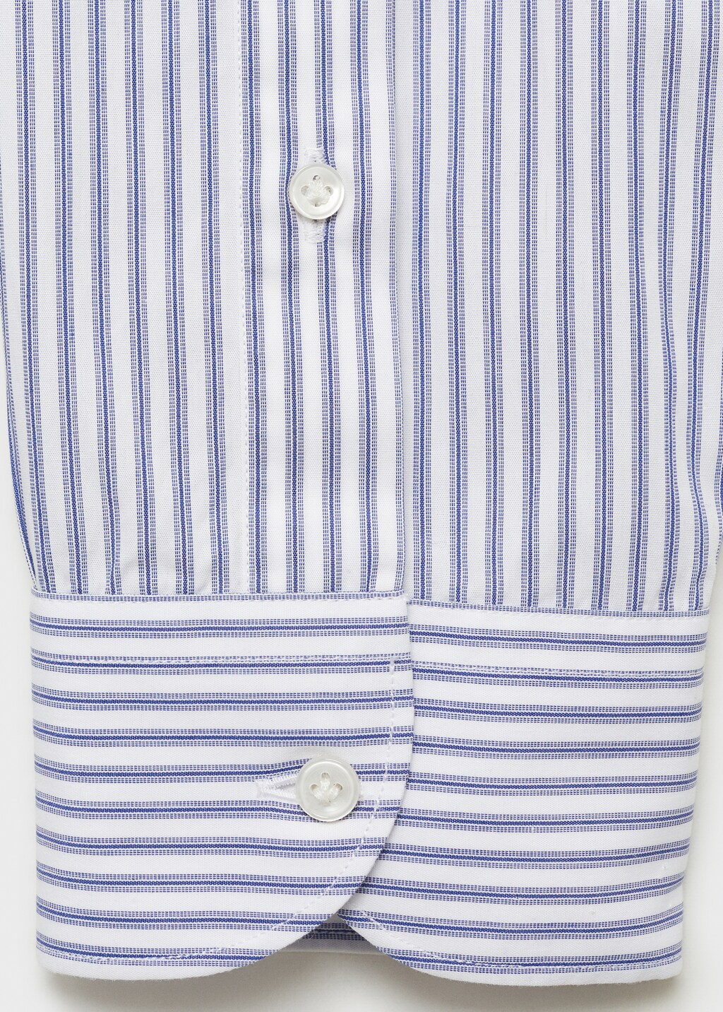 Regular-fit striped 100% cotton shirt - White