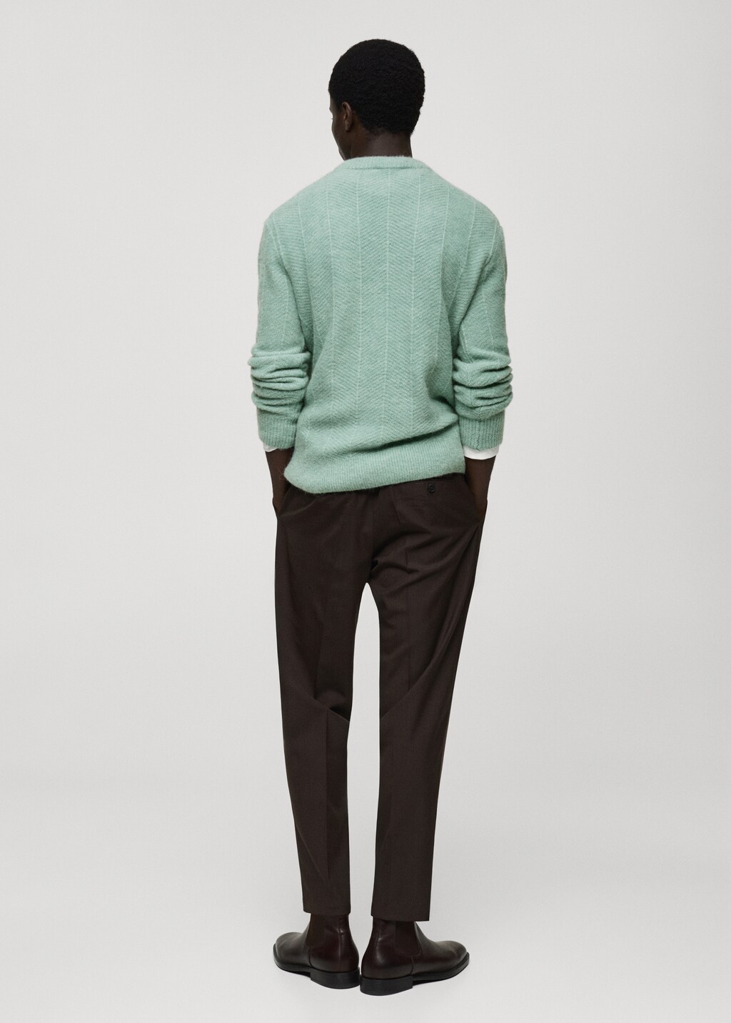 Structured knitted sweater - Aqua Green