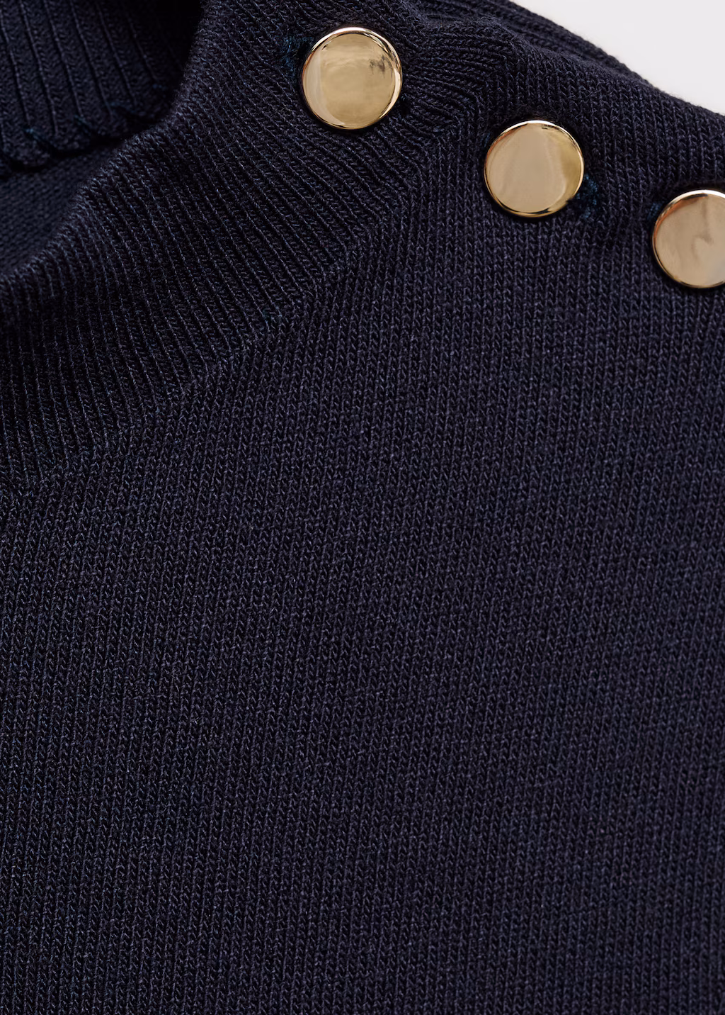 Buttoned knit top - Navy