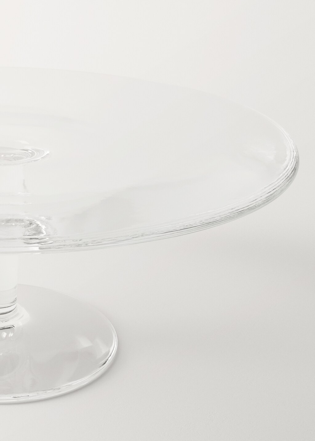 Blown-glass cake dish - Ice Grey