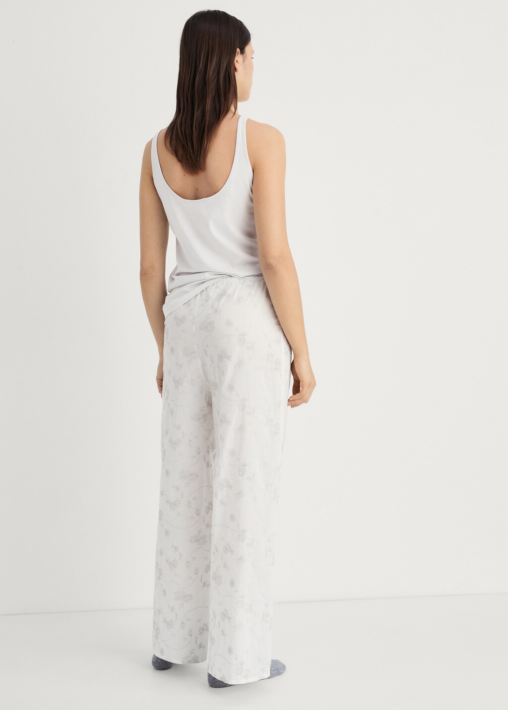 Embroidered pyjama trousers - White