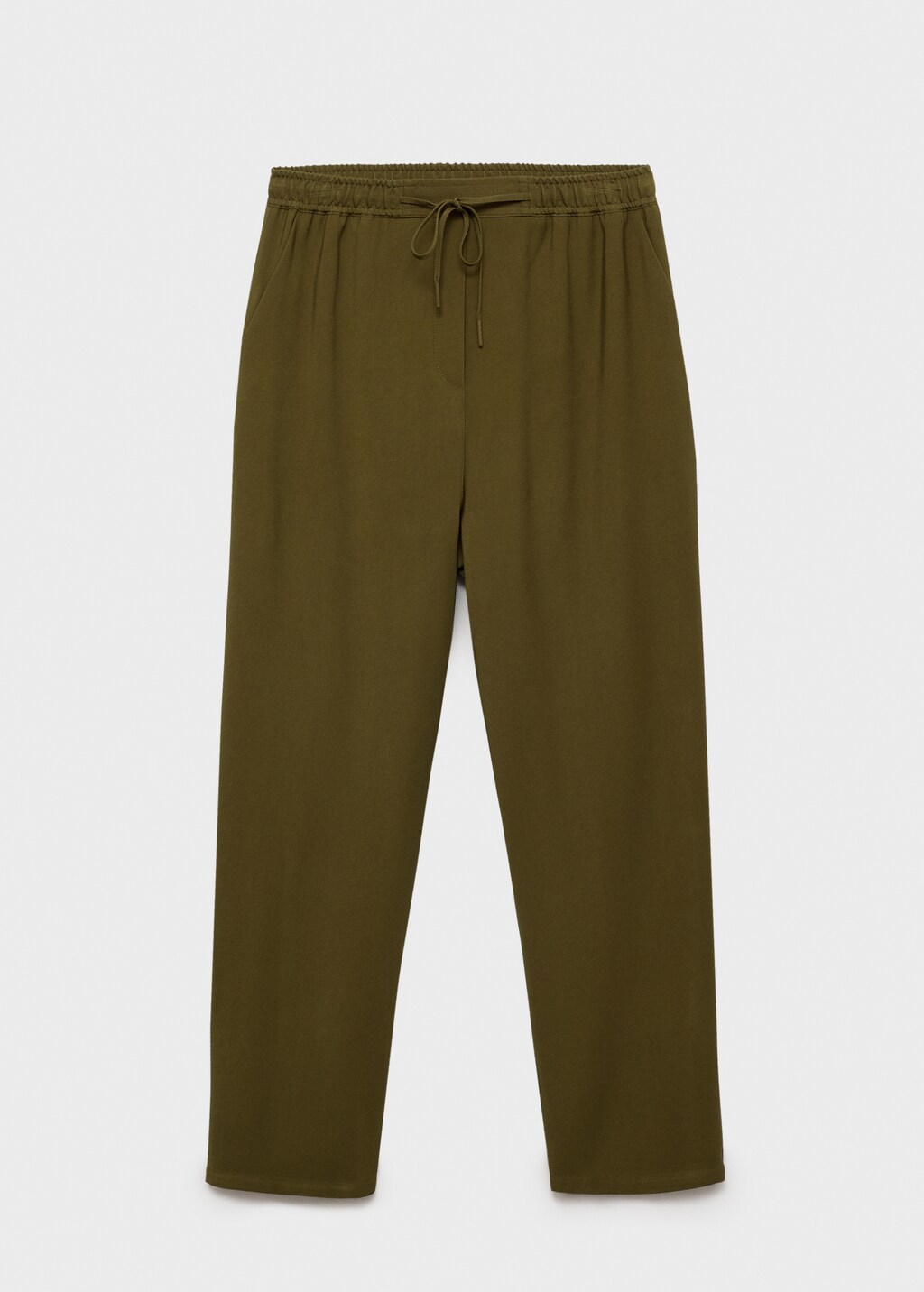 Elastic waist flowy trousers - Beige