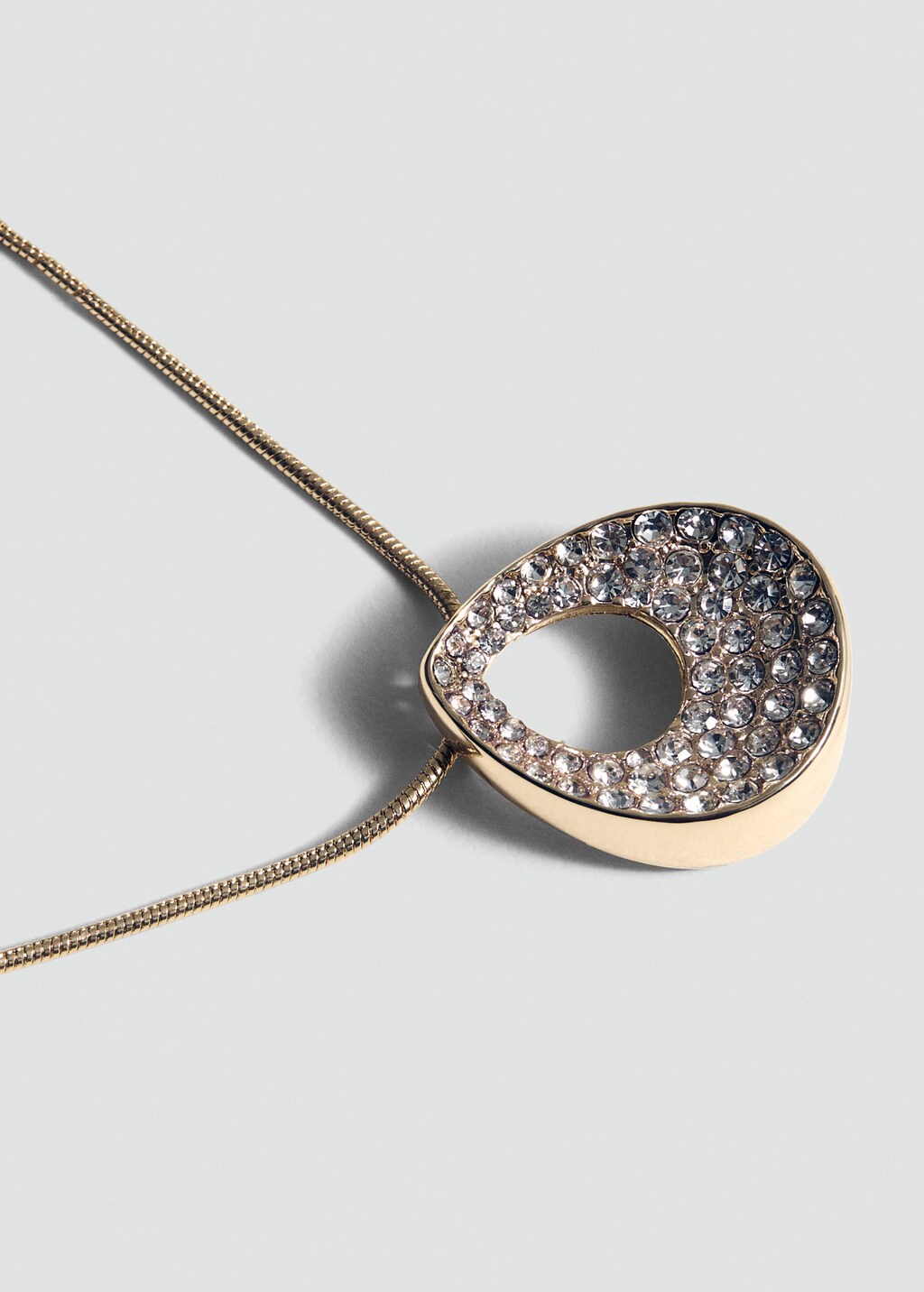 Rhinestone pendant necklace - Gold