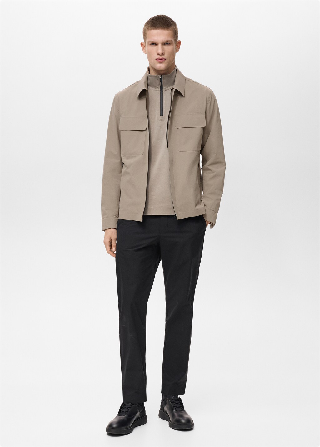 Water-repellent jacket with pockets - Medium Green