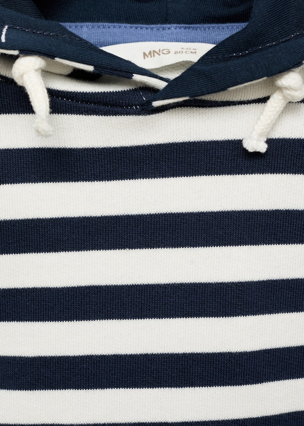 Striped hooded sweatshirt - Dark Navy