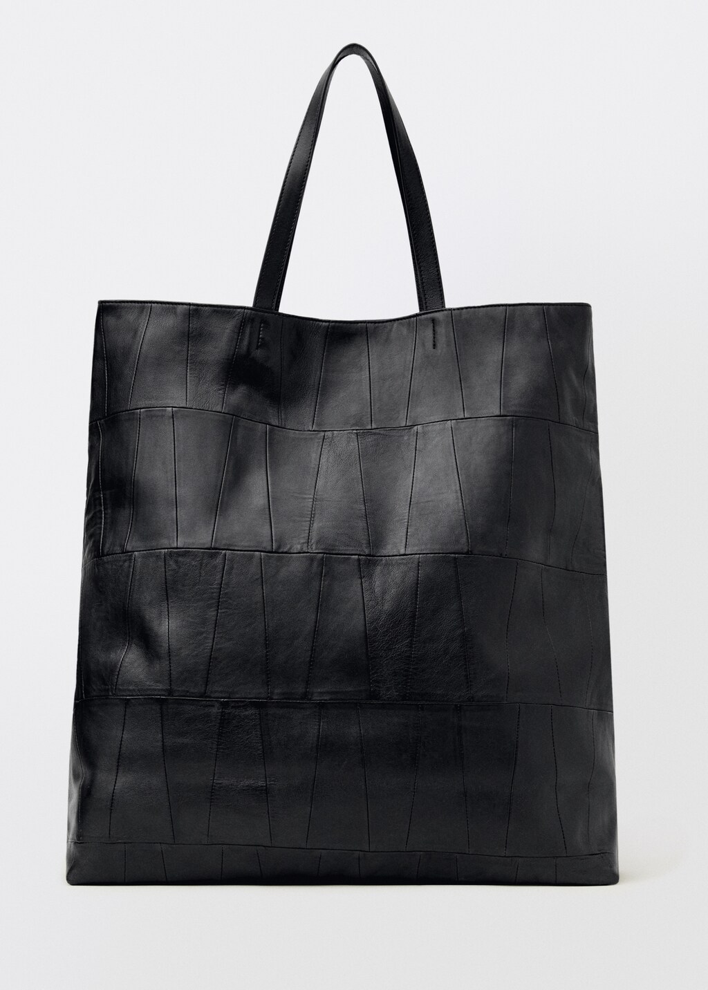 Patchwork leather shopper bag - Black