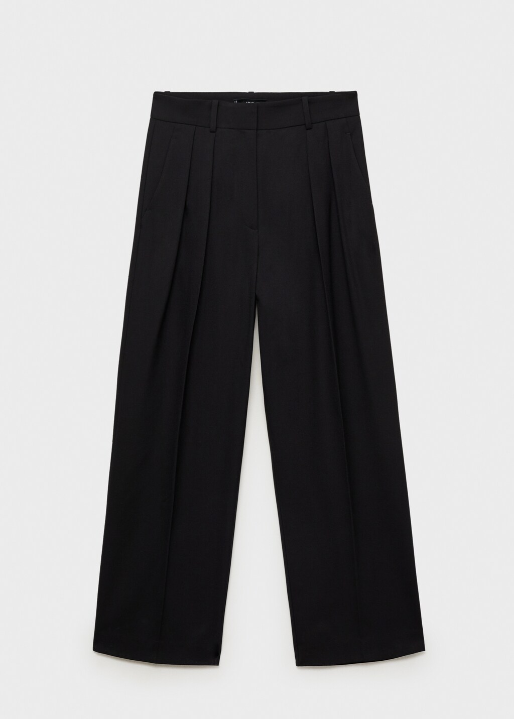 Wideleg pleated trousers - Black