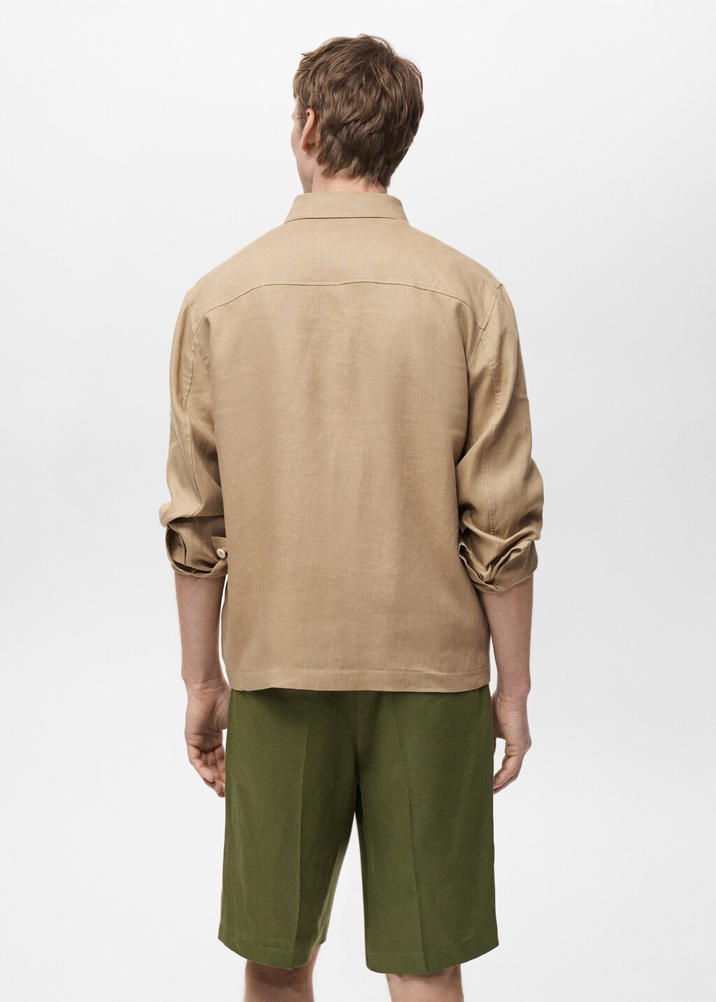 100% linen jacket with pockets - Green