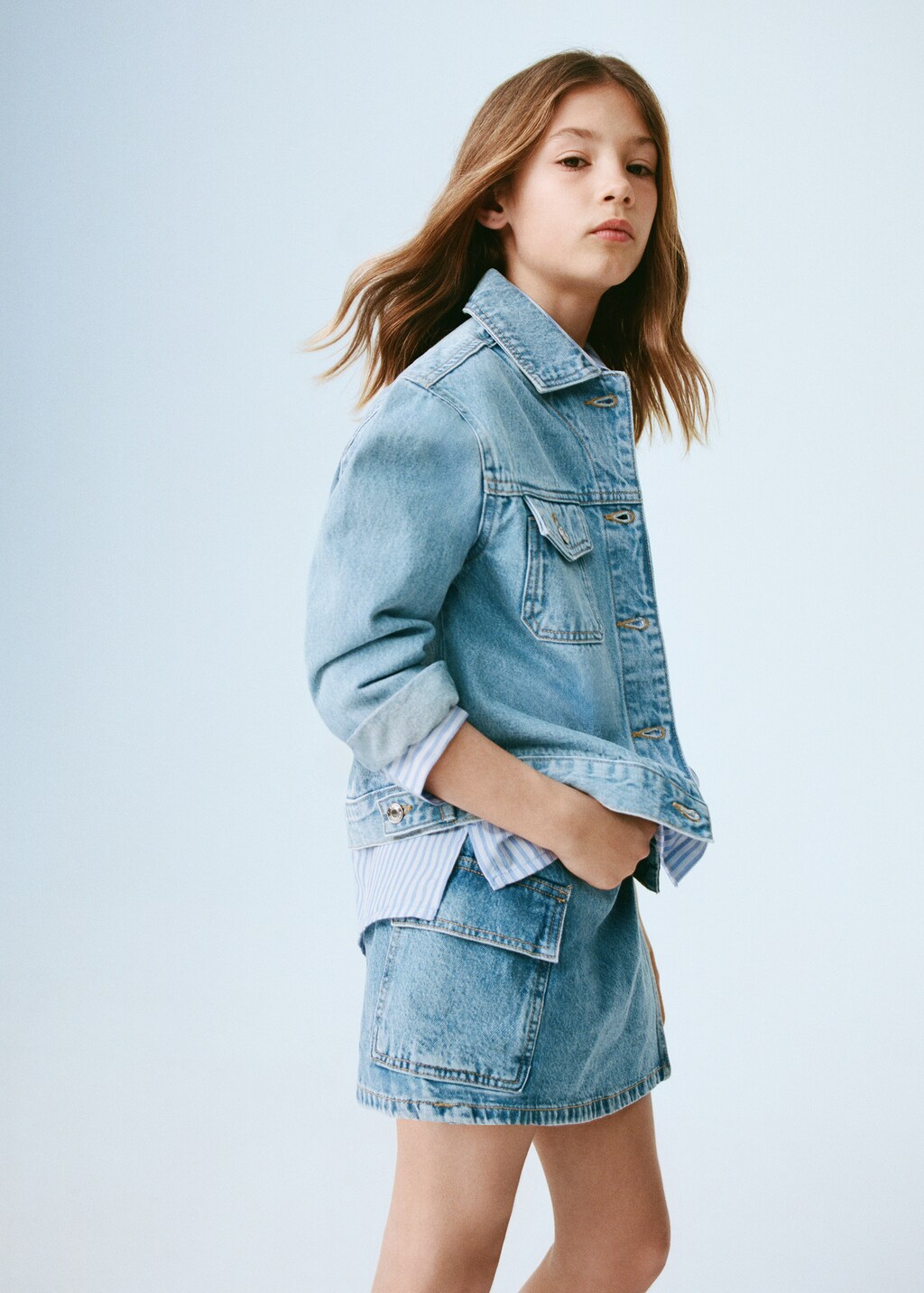 Denim skort - Medium Blue