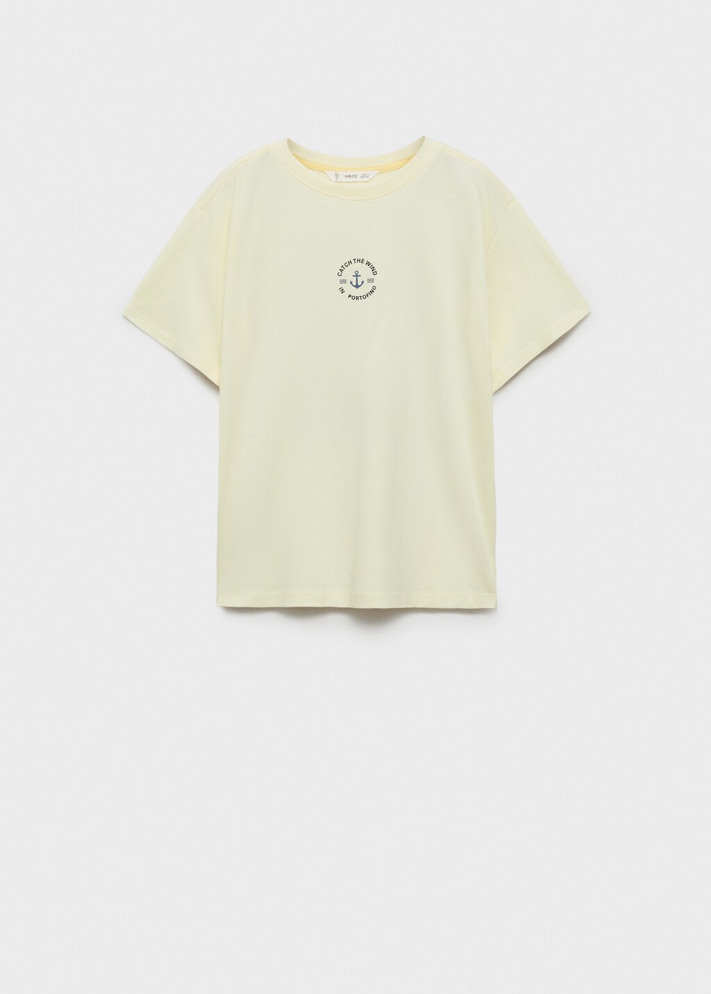 Cotton t-shirt with printed drawing - Yellow