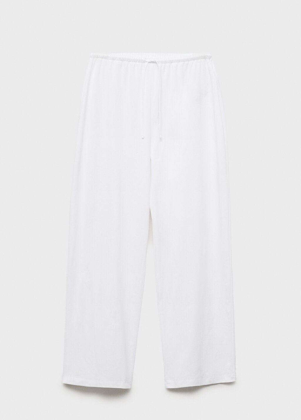 Long cotton trousers - White