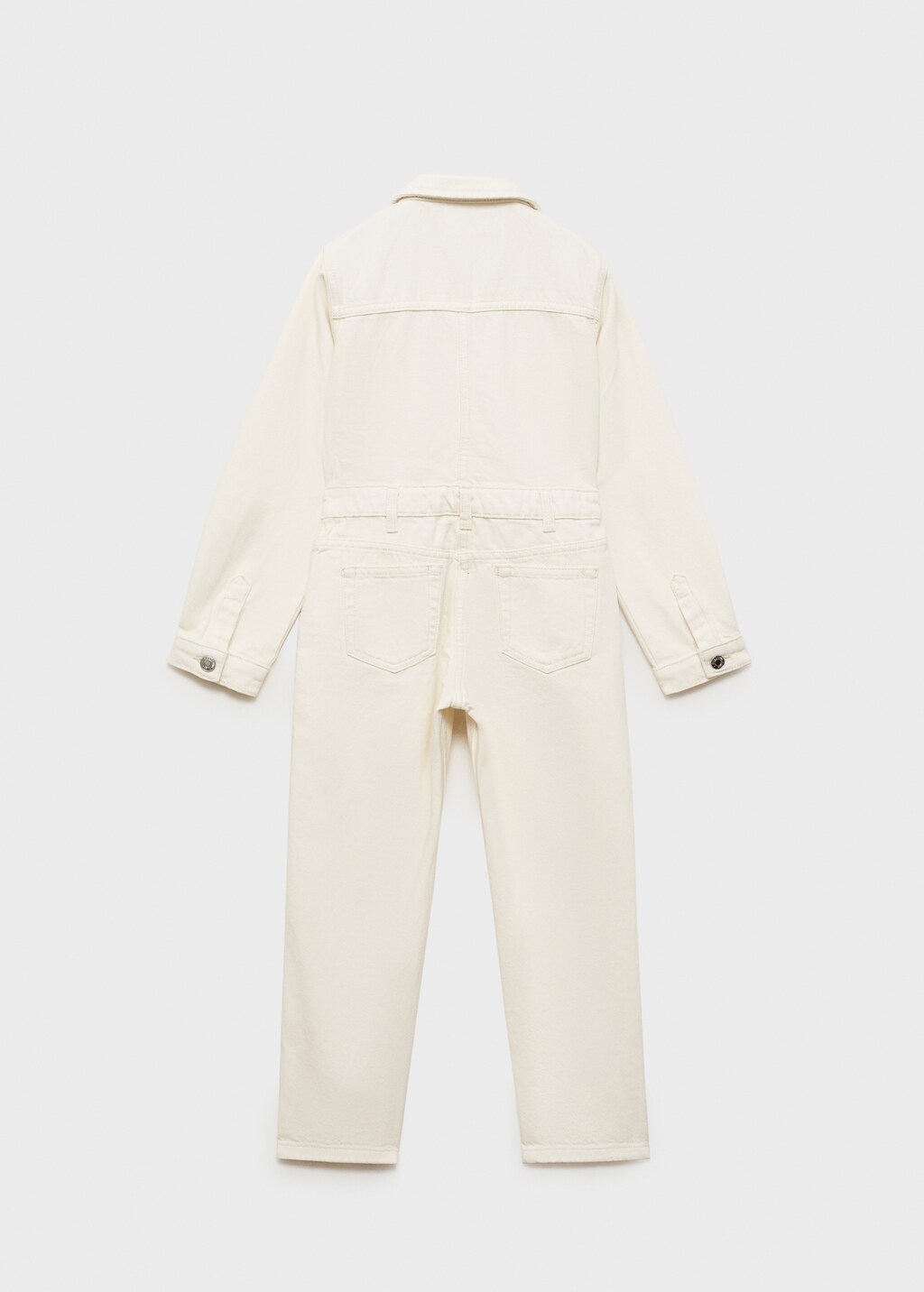 Long denim jumpsuit - Ecru