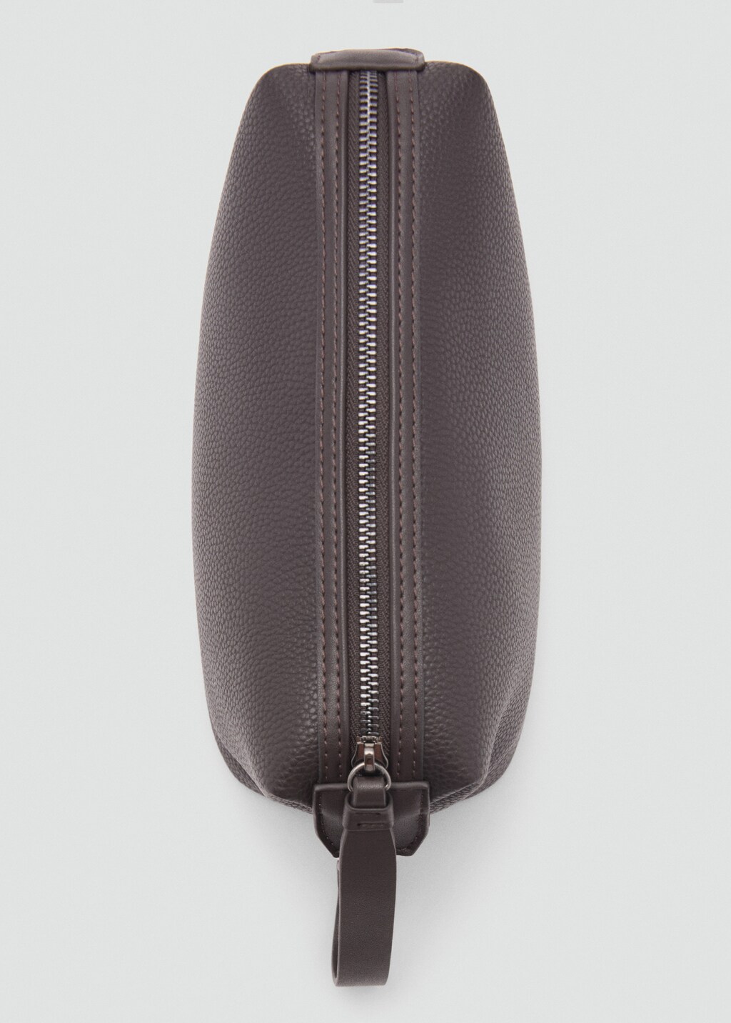 Contrast-strap pebbled cosmetic bag - Black