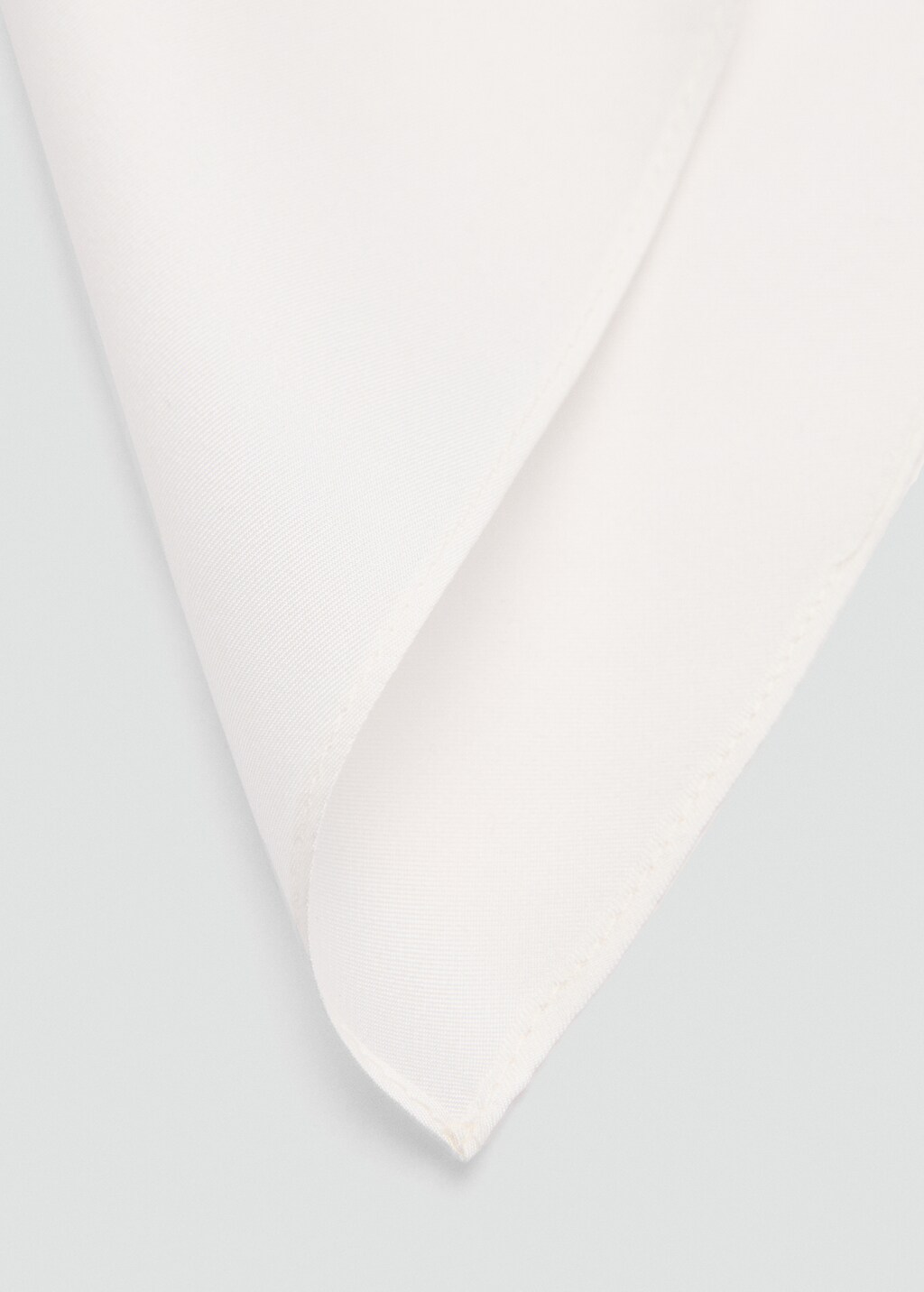 100% silk pocket square - White
