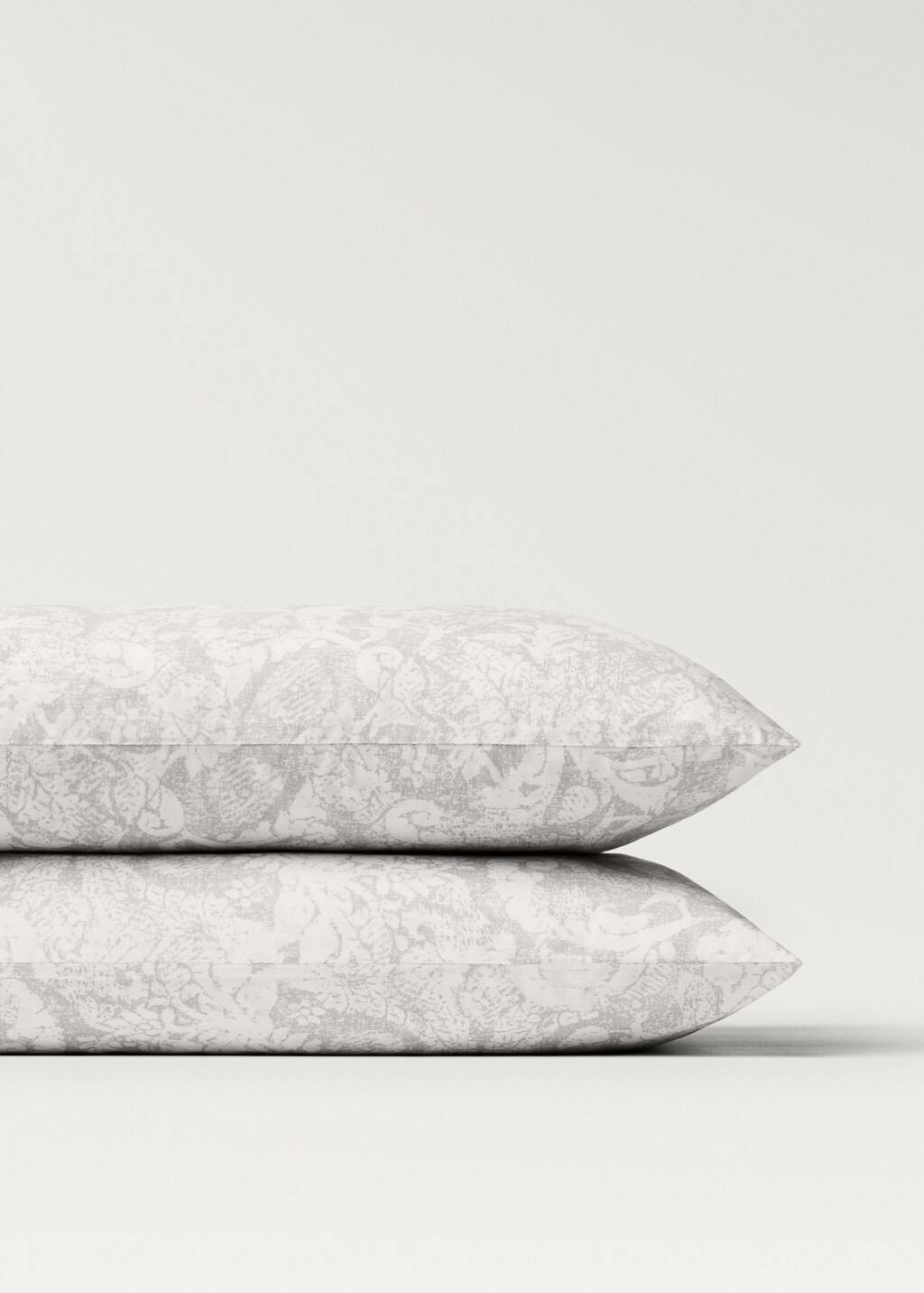 Paisley-print cotton pillowcase 50x75 cm - Light/Pastel Grey