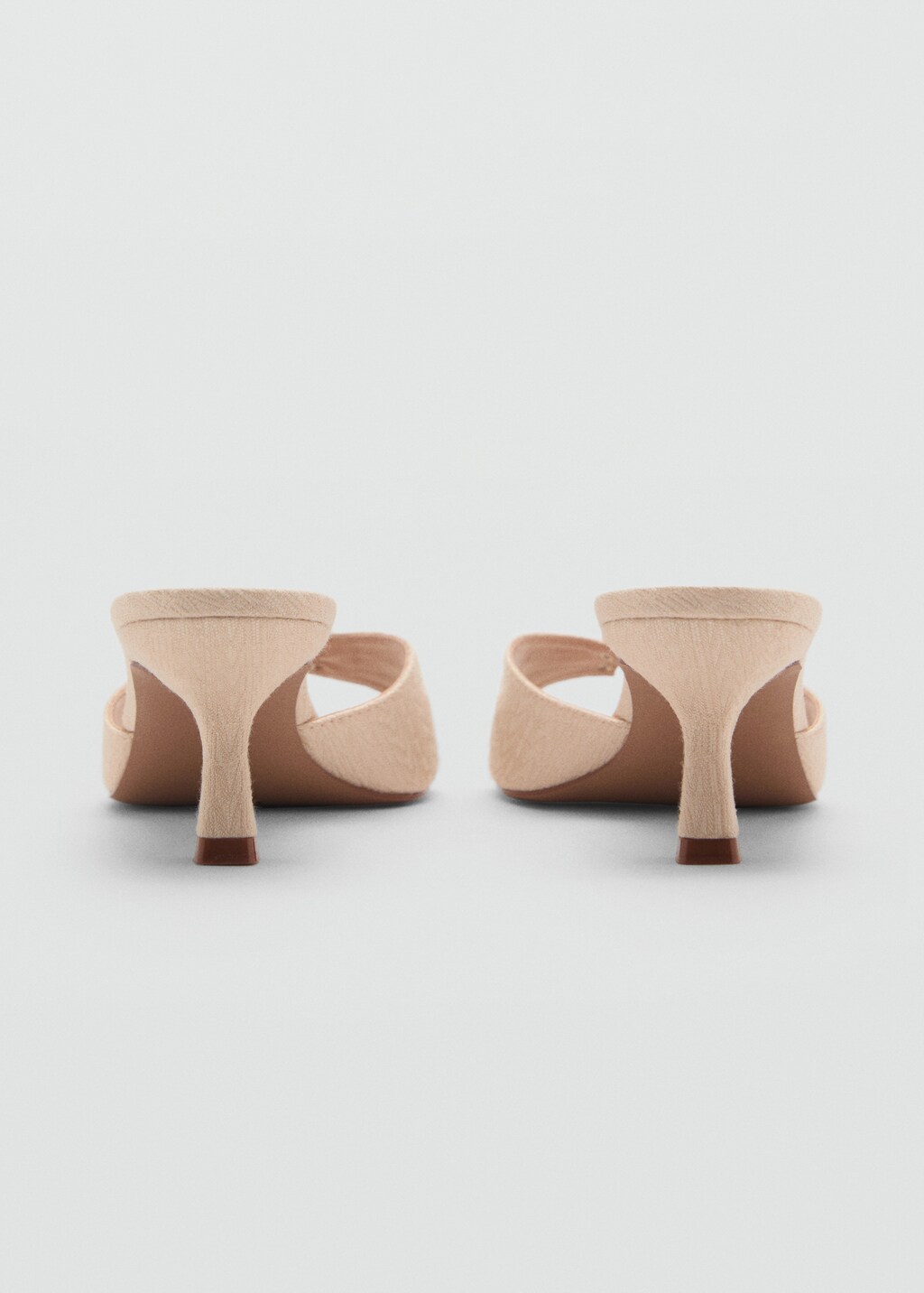 Slingback heeled sandals with shiny detail - Ecru