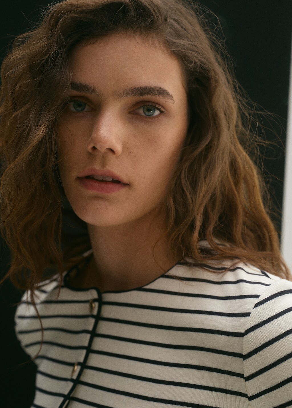 Stripped knit cardigan - Dark Navy