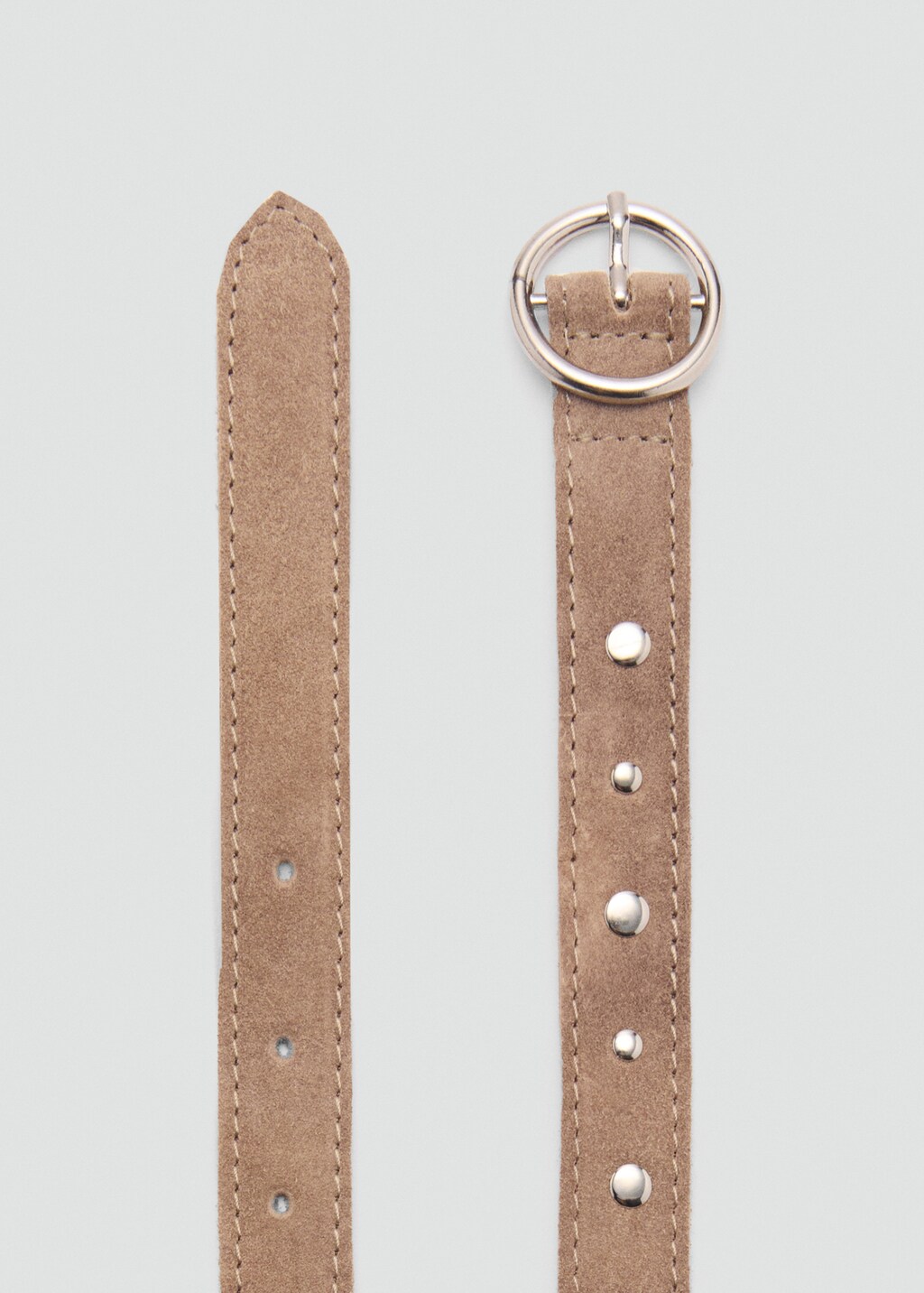 Laser-cut suede belt - Sand