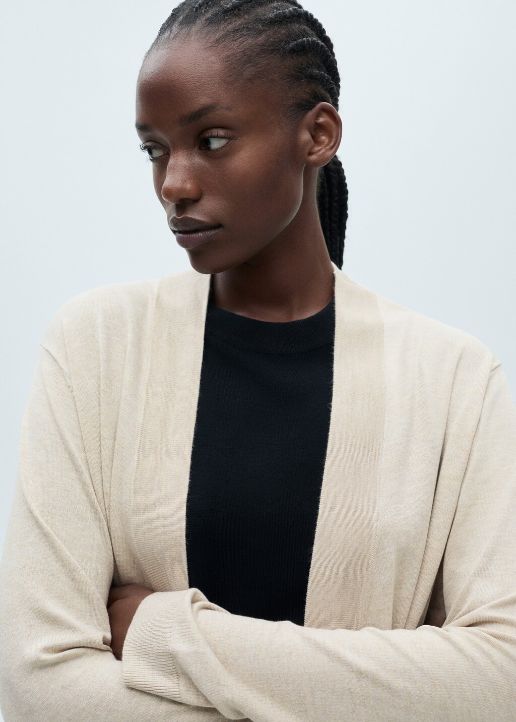 Fine-knit cardigan - Black