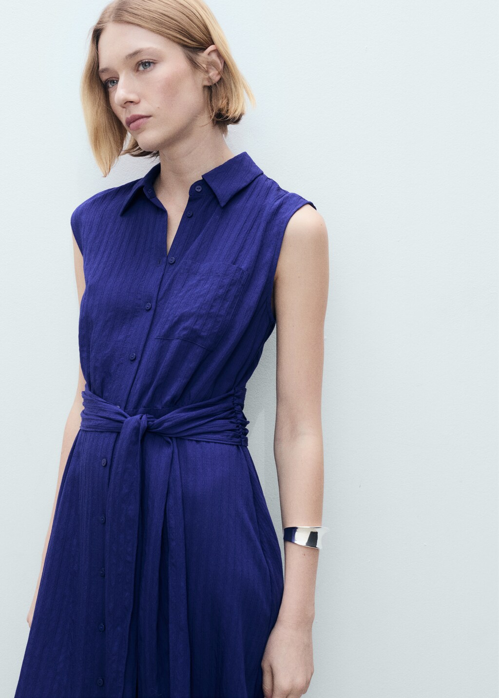 Bow shirt dress - Ecru