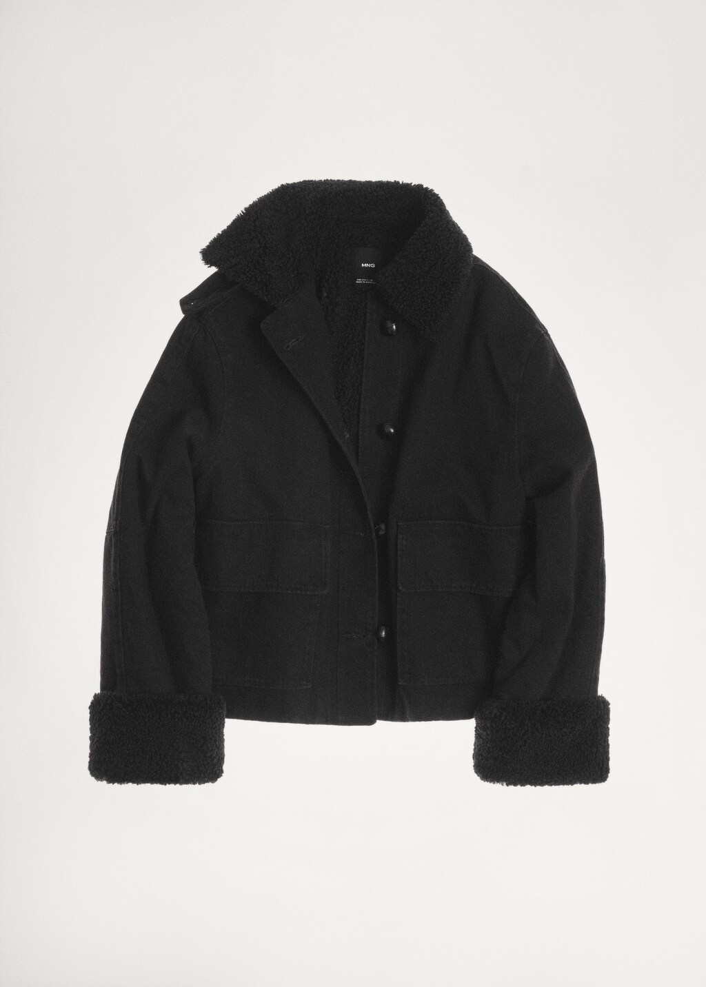 Double-sided fleece jacket - Black denim